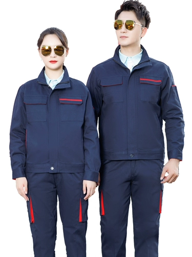 Мужской хлопковый комплект для работы, износостойкий осенний демисезонный лонгслив, рабочая одежда, защита от ожогов