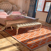 Orange Living Room Carpet Chinese Minimalist American Light Lavish Bedroom Handmade acrylic Acrylic Carpet-like panels Intercustomizable with modern