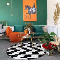 Nordic Japan-ROK Thousand Birds black and white light extravagant carpets Living room Bedroom bookroom Dining Room Round Computer Chair Carpet Floor Mat