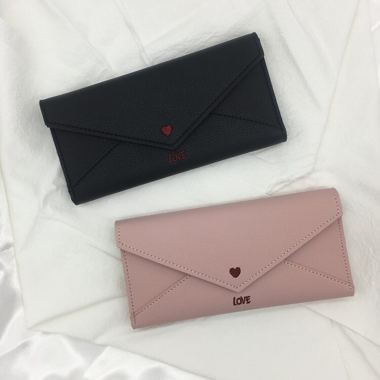 ins wallet female long version student Korean version 2020 new simple small fresh large capacity multi-function clutch bag clip
