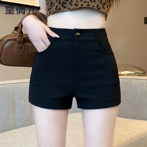 Черные шорты, штаны, летняя одежда, высокая талия, А-силуэт, по фигуре