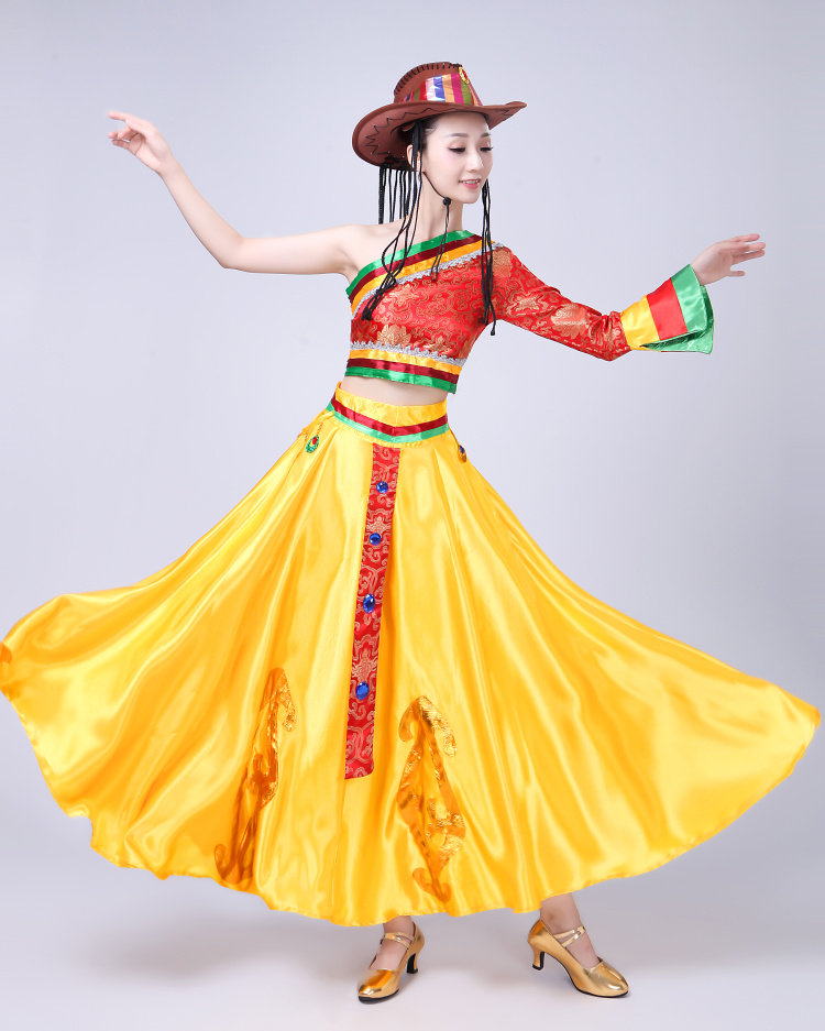 Tibetan dance performance costume female adult Kangding love song yo love Mongolian national style new stage suit