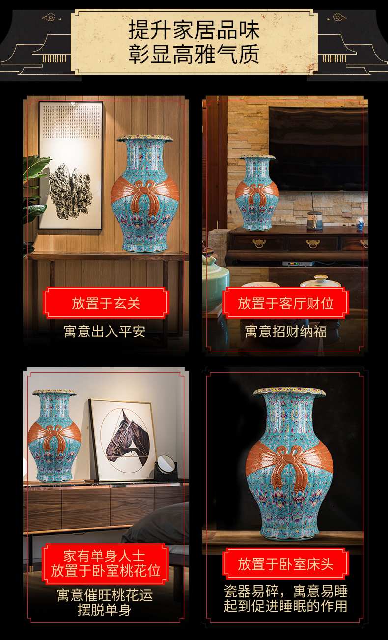 Ning hand - made antique vase seal up with jingdezhen ceramic bottle vase furnishing articles cloud expressions using baggage flower vase with sitting room around branches