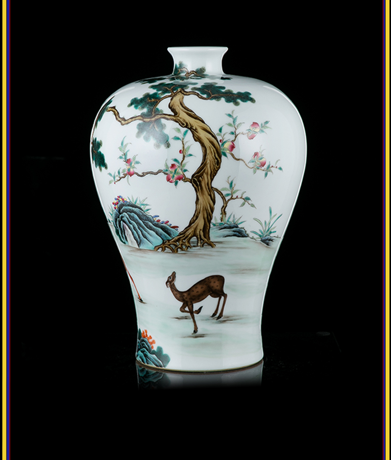 Better sealed up manually name plum bottle vase jingdezhen ceramic sitting room hand - made furnishing articles archaize of new Chinese style decoration decoration