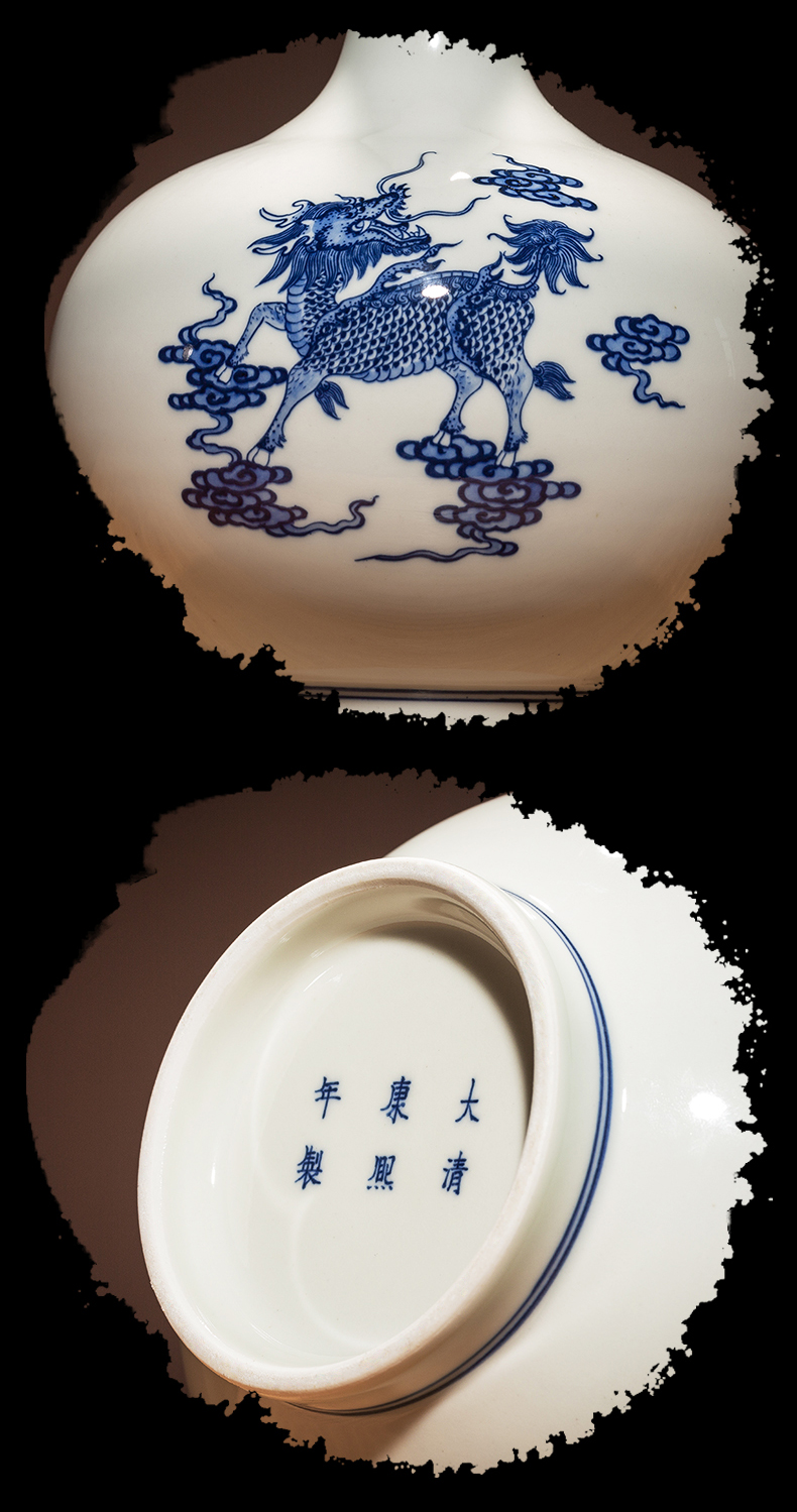 Ning hand - made sealed up with jingdezhen ceramic big vase furnishing articles sitting room put dried flowers antique Chinese blue and white porcelain vases