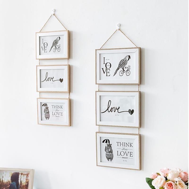 New series of photo frames Photo frame ornaments simple creative photo frame 6 inch 7 inch combination wall album solid wooden small