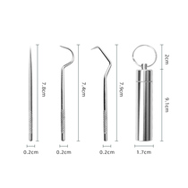 Scratching Metal Portable Toothpicks Dental Tools Ultra-fine stainless steel Home Toothless Carry-on Teeth 304 Divine Instrumental