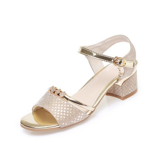 Brand Genuine Leather Sandals for Women 2025 Summer Chunky Heel Non-Slip Fairy Style Mom Shoes Fashionable Versatile Soft Sole Sandals