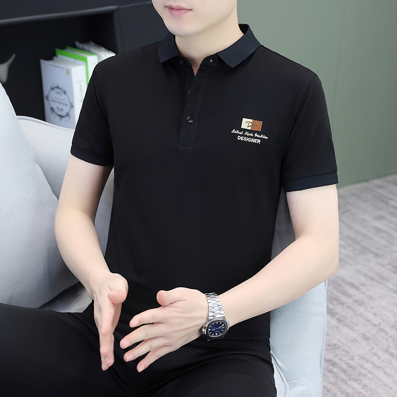 Pure Cotton Men's Short-Sleeved T-Shirt, New Summer Style, Trendy and Versatile, Polo Shirt with a Collar, Casual and Stylish Half-Sleeve Top Pure Cotton Men's Short-Sleeved T-Shirt, New Summer Style, Trendy and Versatile, Polo Shirt with a Collar, Casual and Stylish Half-Sleeve Top