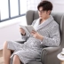 Áo choàng flannel nam mùa đông dày áo choàng dài nam đồ ngủ kích thước lớn san hô cashmere mùa thu và áo choàng mùa đông để giữ ấm