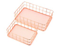 Metal desktop storage basket cosmetics snacks sundry documents storage basket office home