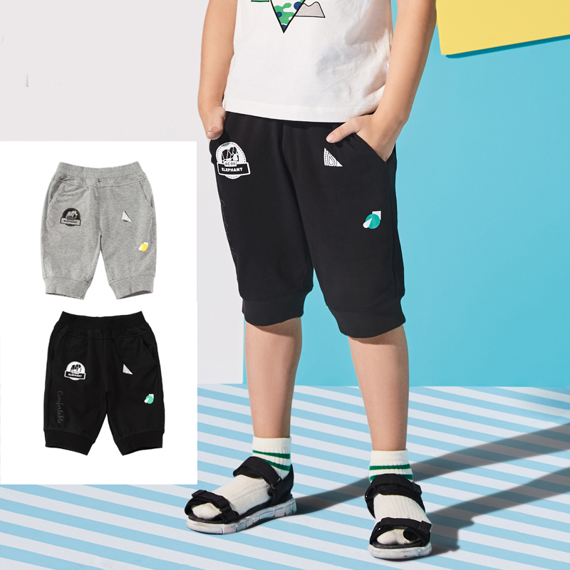 Annil children's clothing boys' summer clothing cotton full-waist knitted five-point pants five-point pants sports pants AB826658
