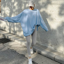 Candy color round neck sweater womens new products long spring and autumn thin style is very fairy Korean version of loose lazy wind ins tide