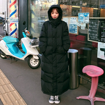 Super long knee to ankle down jacket winter womens 2021 New Korean version thick white duck down jacket thick