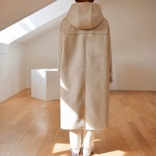 Длинное демисезонное шерстяное пальто, средней длины, в корейском стиле, увеличенная толщина