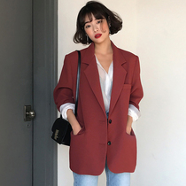 Small suit jacket womens Korean version of chic top port wind 2021 spring and autumn new loose casual fashion suit jacket