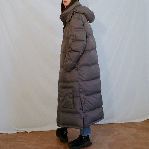 Сверхдлинный пуховик, куртка, коллекция 2021, в корейском стиле