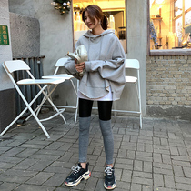 Loose bat sleeve sweater female Korean version large size 2021 spring and autumn new student top thin section hooded lazy wind