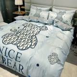 Шелковый шелковистый комплект, пододеяльник, простыня, легкий роскошный стиль, 4 предмета