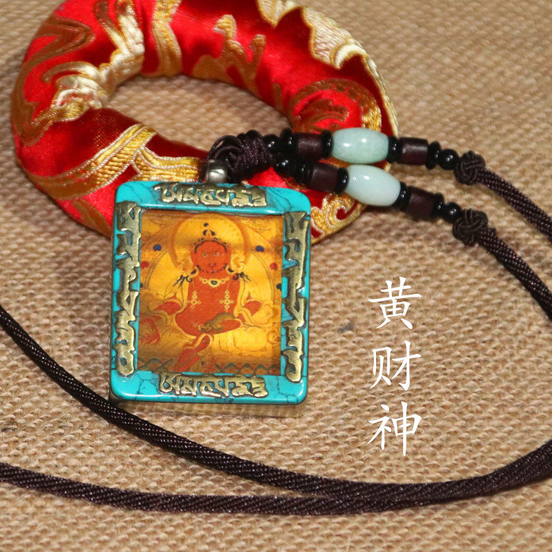 Tangka pure hand-carved Nepal Gau box with hand-worn Tangka six words fine Tangka