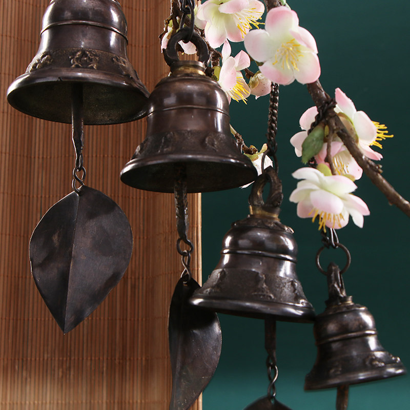 Minjuku decoration Nepal handmade balcony small bell-bell pendant pure copper windbell hanging decoration door decoration shop greet-in-house