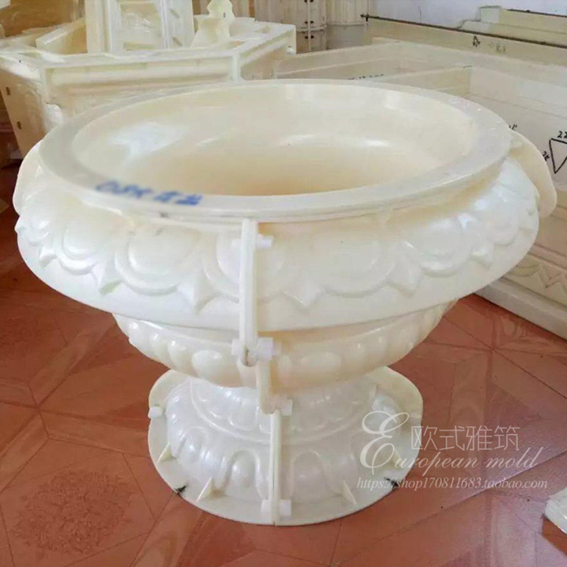 European Roman column ABS plastic steel villa cement round flower pot mold balcony gardening flowers simple thickening