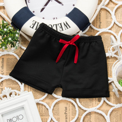 Boys shorts summer outer wear children's 61 performance cotton sports little girl baby 3 five points 5 years old black casual