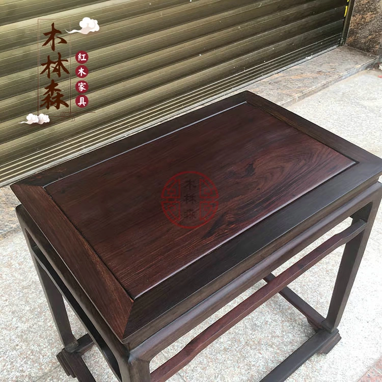 Red đồ nội thất bằng gỗ gụ gỗ hồng mộc nhỏ bàn cà phê nhỏ gọn Minh và nhà Thanh cổ bàn trà gỗ Trung Quốc bàn vuông nhỏ Bảng Side - Bàn trà