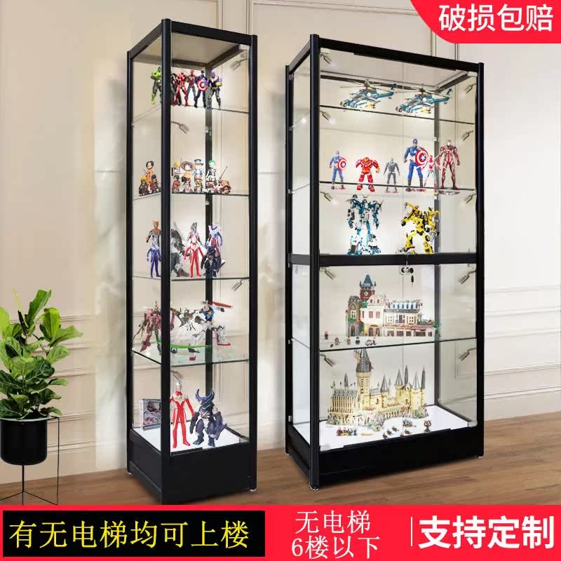 Living Room Model Model Glass Cabinet Certificate Trophy Glass Display Cabinet Straight Podcast Transparent Display Cabinet Light Collection Cabinet