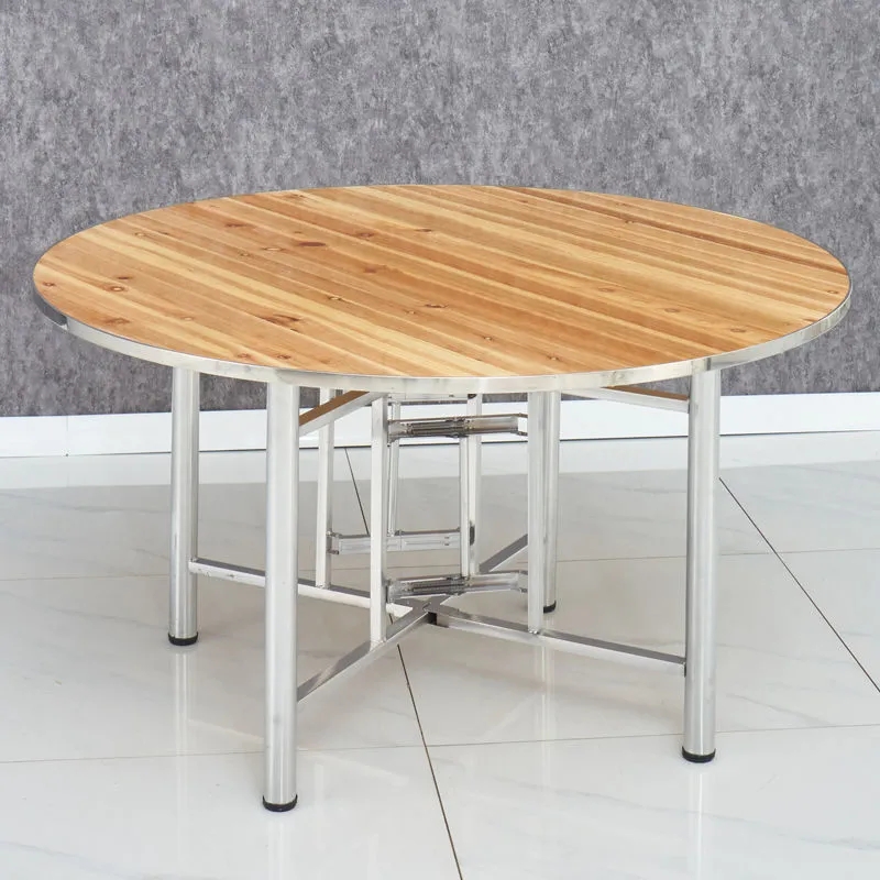 Dining Room Folding Round Table With Glass Turntable Folding Table Simple Flow Water Mat Table Hotel Dining Table Round Table Face