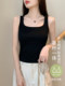 方领黑色吊带背心女带胸垫内搭美背一体遮副乳打底工字无袖上衣