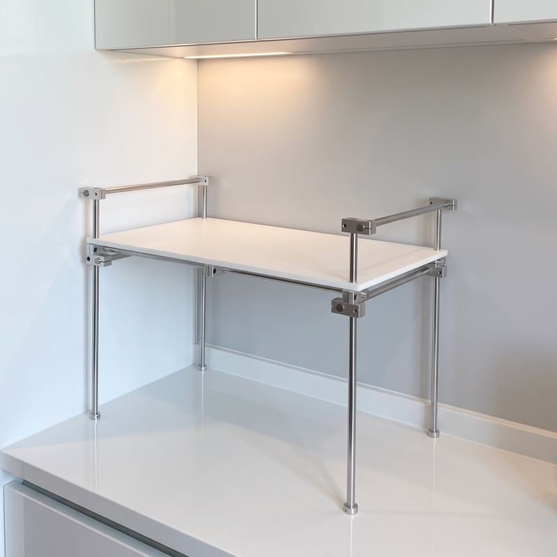 Simple Stainless Steel Kitchen Adjustable Height Double-Layer Storage Rack Multi-Functional Oven Optical Axis Storage Rack Microwave Oven