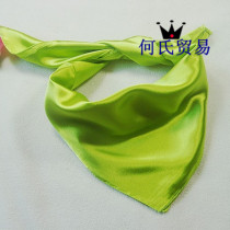 Green silk scarf Solid color professional clothing uniform work clothes scarf Wrist scarf Plain leisure small square towel spring woman