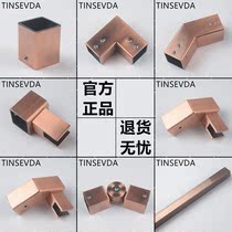 304 glass tie rod square tube flange Red bronze L-shaped shower room hanging clip Diamond bathroom glass clip