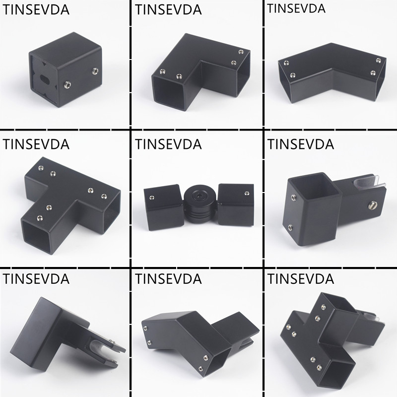 304 glass pull rod square pipe joint shower room horizontal bar hanging clip glass clip black L-shaped diamond bathroom flange seat