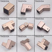 304 glass rod rose gold L-shaped shower room hanging clip square tube Bathroom glass clip diamond partition