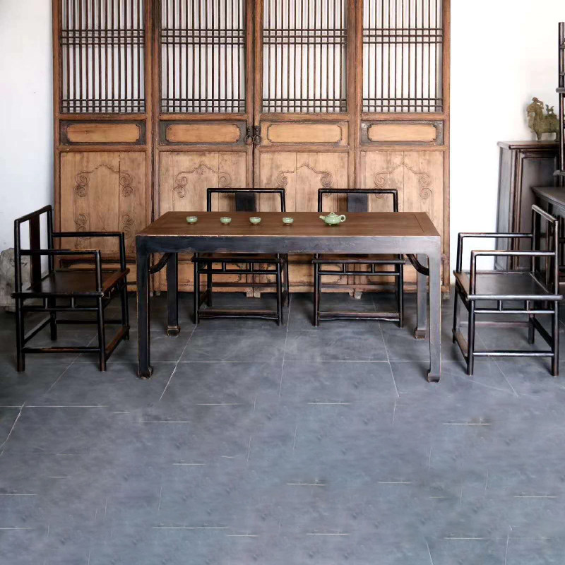 Folklore old objects old tables and chairs five pieces old tables old chairs teahouse house club retro decoration