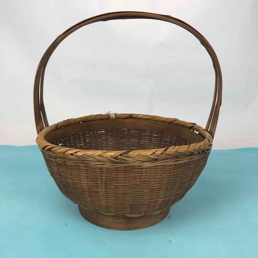 Old objects Old-fashioned bamboo-held basket hand-made basket fruit basket rural second-hand goods Leisure Farm decoration decoration