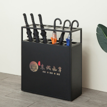 Commercial household high-end umbrella rack sales department lobby hotel floor-to-ceiling metal umbrella storage shelf custom logo