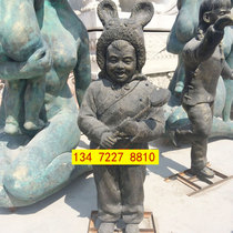 Glass fiber reinforced plastic sculpture customized folk imitation copper figure pedestrian street sculpture ornaments resin sketch sculpture square sculpture