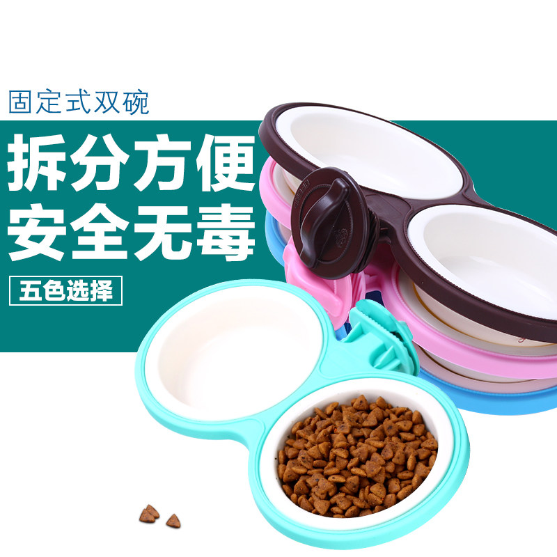 Dog Bowl Dog Cage Cage Cage Cage Dog Bowl Hanging Dog Bowl Hanging Double Bowl Pet Supplies