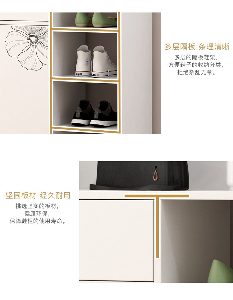 Đơn giản hiện đại tủ giày công suất lớn đơn giản bằng gỗ 2 cửa giày hiên lưu trữ tủ khóa tủ tủ đồ gỗ