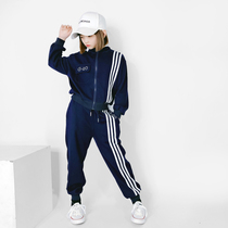 Korean Girls Autumn Winter Sports Set 2021 New Foreign Girl Big Child Internet Red Two Piece Childrens Fashion Fashionable Fashion Suit