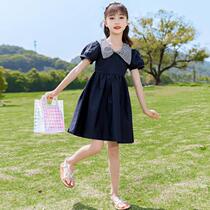 Girls foreign plus-size loose dress 2021 summer new childrens Korean version of the Internet celebrity girl temperament princess dress