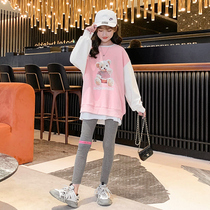 Korean Girls Autumn and Winter Internet Celebrity Set 2021 New Childrens Yangqi Autumn Kids Fashion Sports Two-Piece