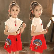 Hanfu girls summer short Hanfu period dress dress 2021 new childrens Chinese style dress short skirt set