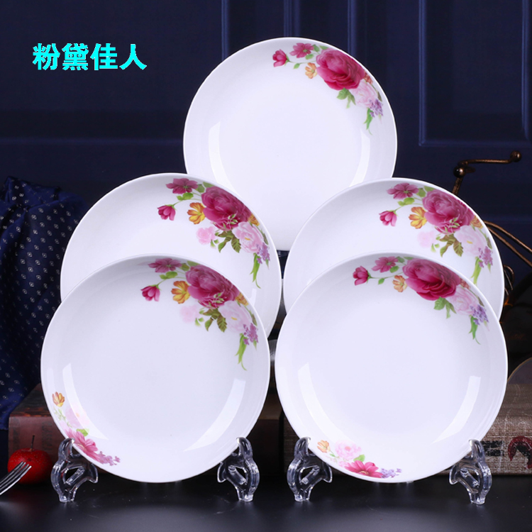 5 món ăn tại nhà khách sạn 7-8 inch món ăn tròn bát cơm - Đồ ăn tối đĩa nhựa dùng 1 lần