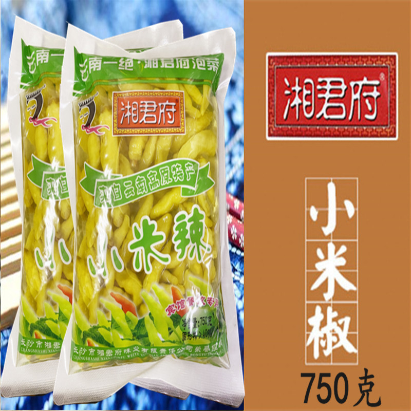 A bag of Hunan Xiangjunfu millet spicy 750g millet spicy pickled pepper wild mountain pepper pickled chicken feet with millet spicy