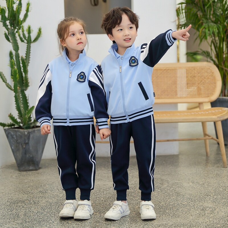 Kindergarten Garden clothes Chunqiu Shipping Costume School Uniform for Primary School Students Children's College Wind Teacher Banfu Blue Ji