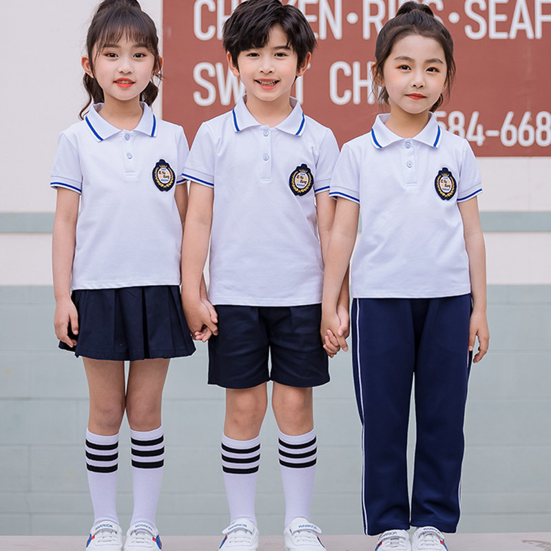 Kindergarten Garden Uniform Summer Clothing College Wind Children Class Clothes Summer Short Sleeve Long Pants Suit Elementary School Children School Uniform Sportswear